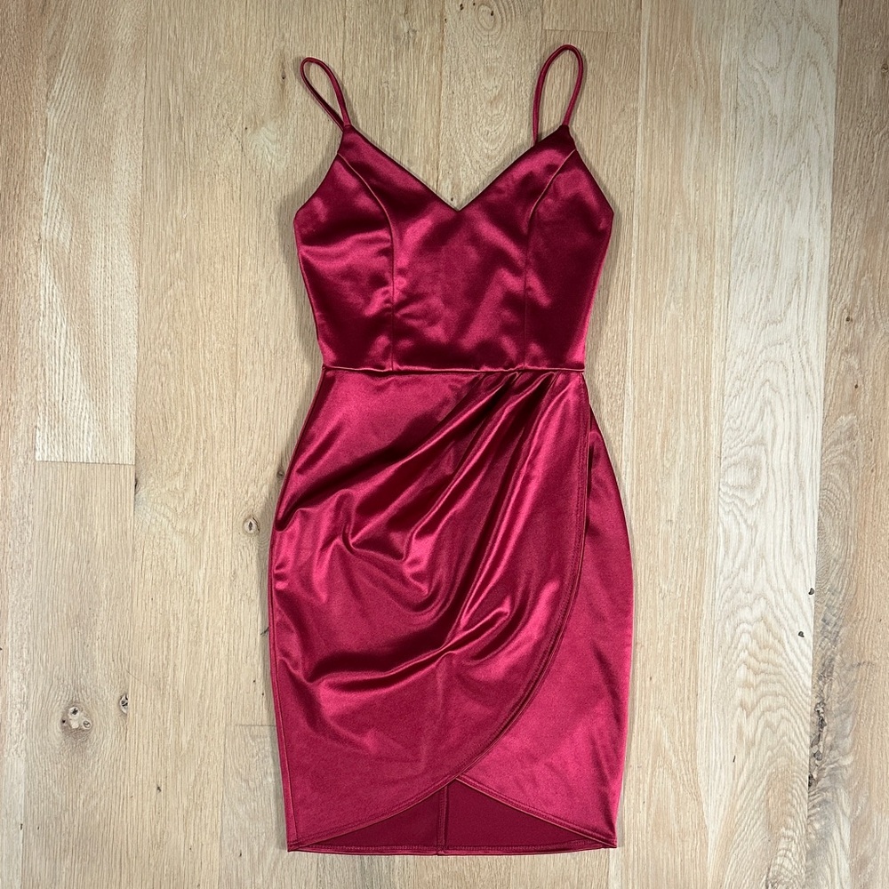 Elegant Red Satin Dress